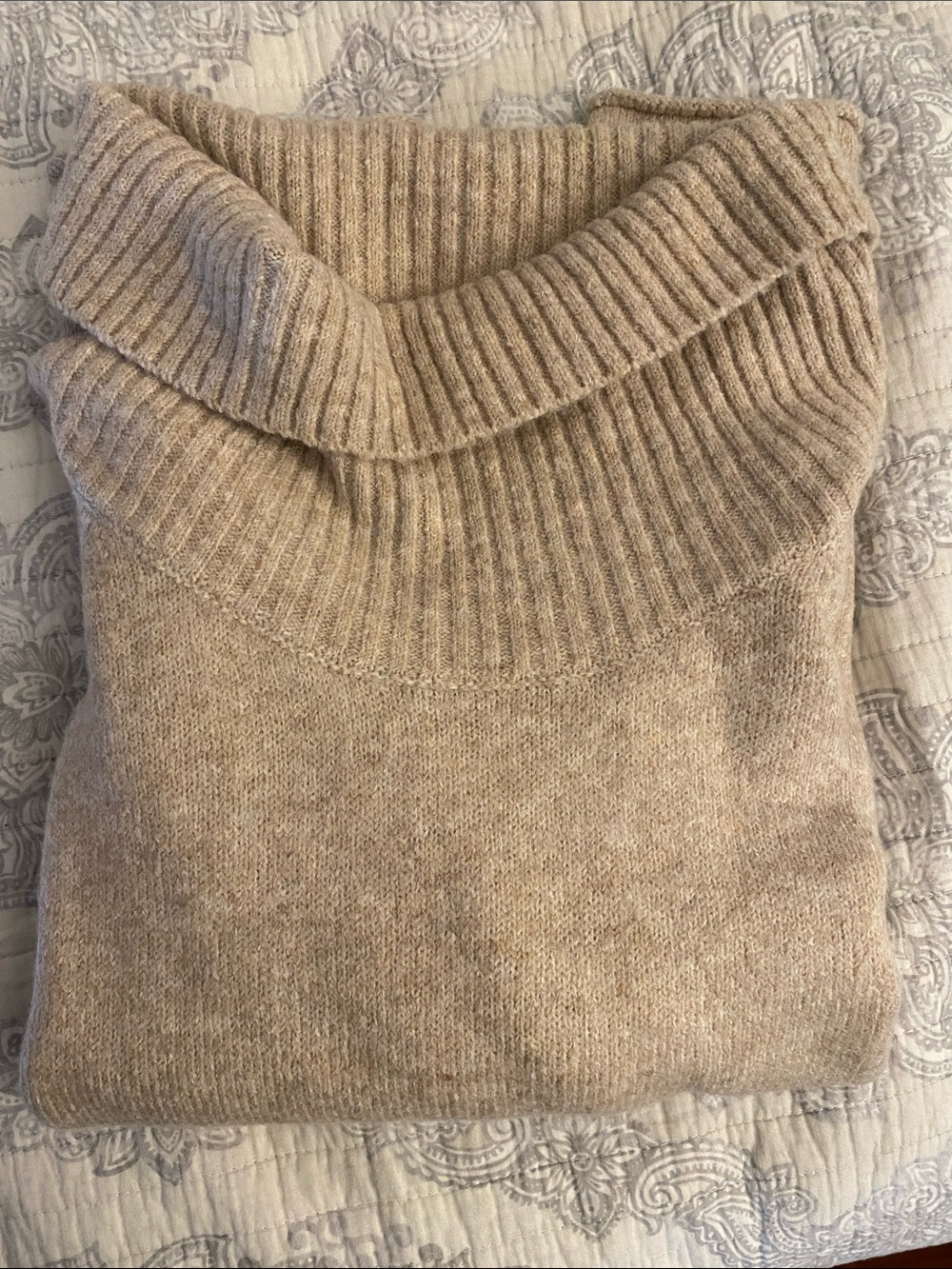 Petal & Pup Neutral Beige Turtleneck Boxy Sweater